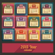 Flat calendar 2015 year design N4