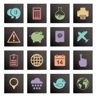black square media icons