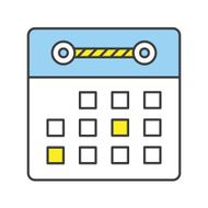 Vector Flat Line Design Concept Calendar Icon