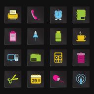 Black Colorful Business-Office Icons