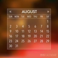 Trendy Abstract Blurry Hipster 2015 Calendar N8