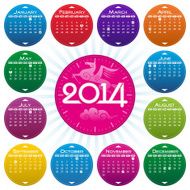 Vector Year of 2014 Calendar