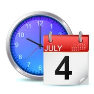 schedule icon - office clock with calendar N2