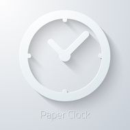 Paper Clock Watch Vector Icon