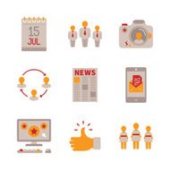 Set of vector social networking icons and concepts