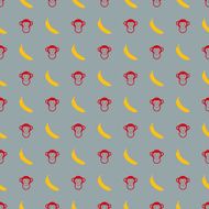 Cartoon seamless pattern with monkey N10