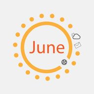 Sun symbol with June text inside