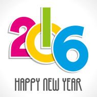 colorful happy new year 2016 design