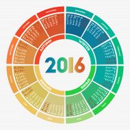 Colorful round calendar 2016 N2