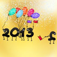 Funny 2013 New Year&#039;s Eve greeting card EPS8
