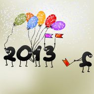 Funny 2013 New Year&#039;s Eve greeting card EPS8 N2