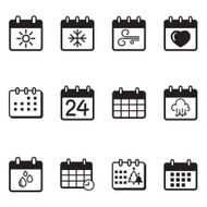 Calendar icons vector illustration set