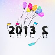 Funny 2013 New Year&#039;s Eve greeting card EPS8 N3