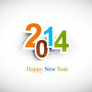 Text for new year 2014 vector colorful design