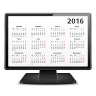 Computer with 2016 Calendar N2