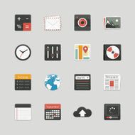 Vector of business-themed icons in color