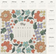 Retro vintage style calendar design N3