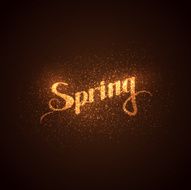 Spring label with light sparkles