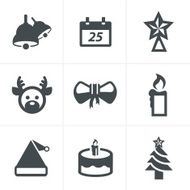 Icons set Christmas Vector Design