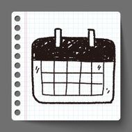 Monthly calendar doodle drawing N35