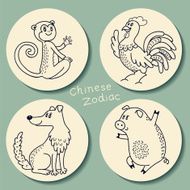Set of the Chinese zodiac signs