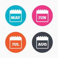Calendar May June July and August N10