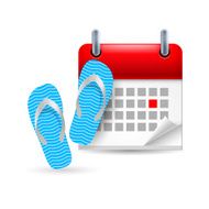 Calendar with flip flops
