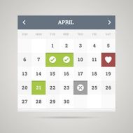 Flat calendar Vector illustration