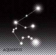 Aquarius Zodiac Sign of the Beautiful Bright Stars Vector Illust N4