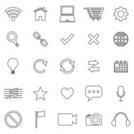 Web line icons on white background