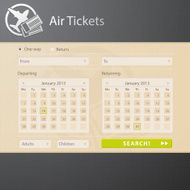 Web interface of air tickets sale website