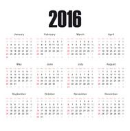 Calendar of the year 2016 N3