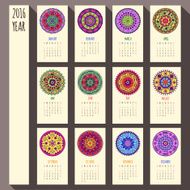 2016 year ethnic calendar design English Sunday start N2