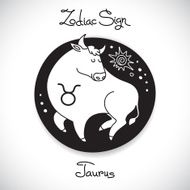 Taurus zodiac sign of horoscope circle emblem in cartoon style N2