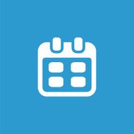 calendar icon white on the blue background