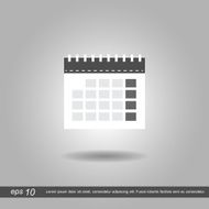 calendar icon vector illustration eps10 on grey background