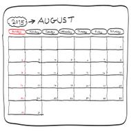 august 2015 planning calendar doodles hand drawn N2
