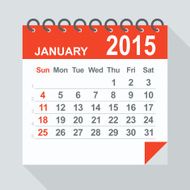 January 2015 calendar - Illustration