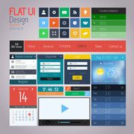 UI elements for web and mobile Flat design Vector