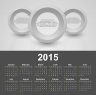 Calendar 2015 year Vector template with business abstract background