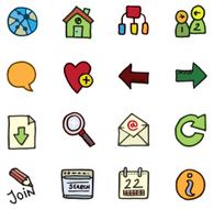 Doodle generic office and business icons