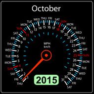 calendar speedometer car October