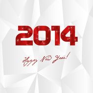 vector 2014 new year greeting card with seamless abstract background