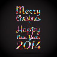 Christmas and New Year 2014 - vector poster