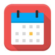 Calendar app icon with long shadow