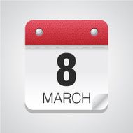 Eight of march calendar icon