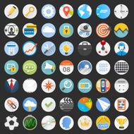 Set flat circular icons N2