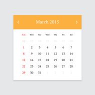 Calendar page for March 2015 N9