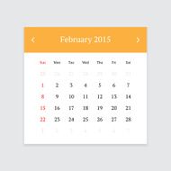 Calendar page for February 2015 N8