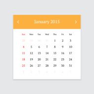 Calendar page for January 2015 N8